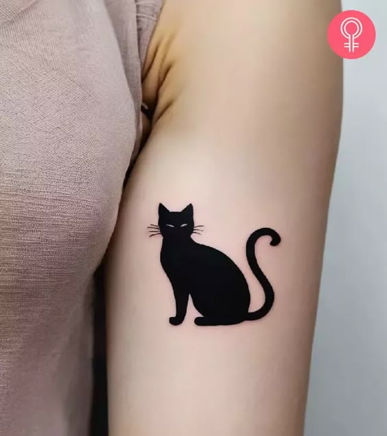 Elegant and mysterious black cat tattoo designs