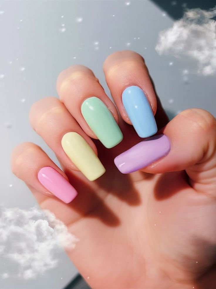 Mixed Media Pastel Nails