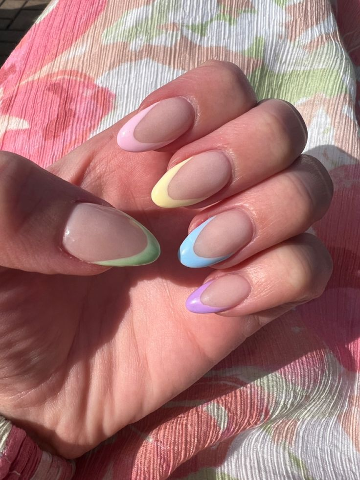 Negative Space Pastel Nails